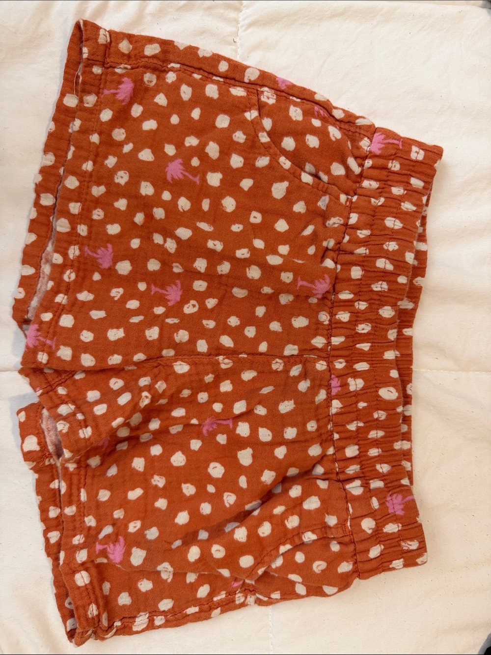 Cat & Jack Rust Orange Polka Dot Elastic Waist Shorts